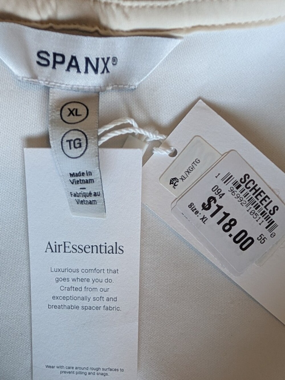 SPANX Air Essentials Women's Cream Full-Zip Hooded Sweatshirt - Picture 3 of 6